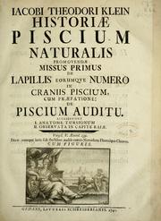 Cover of: Iacobi Theodori Klein Historiae piscium naturalis
