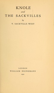 Cover of: Knole and the Sackvilles