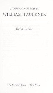 Cover of: William Faulkner