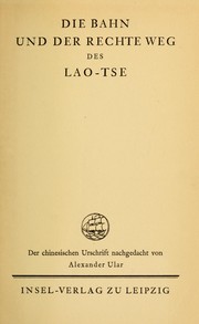 Cover of: The Sayings of Lao Tzü