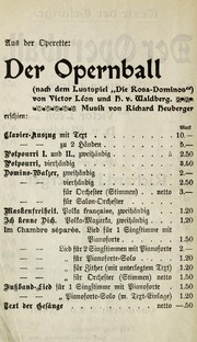 Cover of: Der opernball