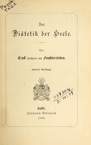 Cover of: Zur Diätetik der Seele