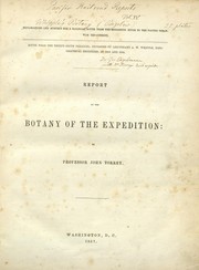 Cover of: Report on the botany of the expedition