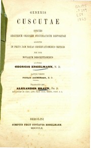 Cover of: Generis Cuscutae species secundum ordinem systematicum dispositae