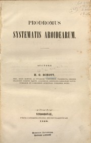 Cover of: Prodromus systematis Aroidearum