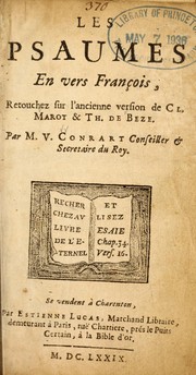 Cover of: Les Psaumes en vers françoise, retouchez sur l'ancienne version de Cl. Marot & Th. de Beze