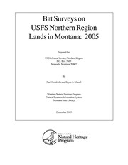 Cover of: Bat surveys on USFS Northern Region land in Montana