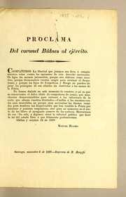 Cover of: Proclama del coronel Búlnes al ejército