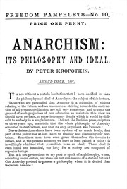Cover of: Anarchism: Its Philosophy and Ideal