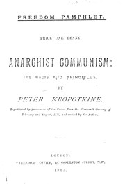 Cover of: Anarchist communism, its basis and principles