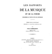 Cover of: Les rapports de la musique et de la poésie considérées au point de vue de l'expression
