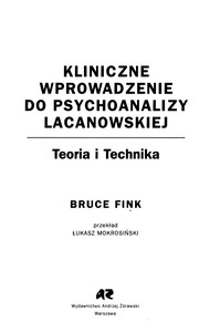 Cover of: Kliniczne wprowadzenie do psychoanalizy lacanowskiej