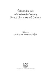 Cover of: Pleasure and pain in nineteenth-century French literature and culture
