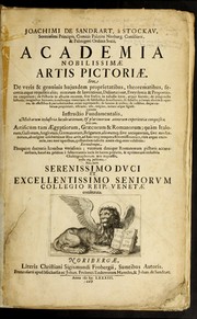 Cover of: Joachimi de Sandrart ... Academia nobilissim©Œ artis pictori©Œ