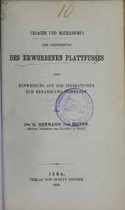 Cover of: Ursache und Mechanismus der Entstehung des erworbenen Plattfusses