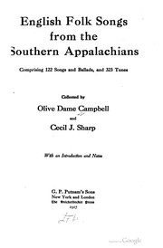 best books about British Culture English Folk Songs from the Southern Appalachians
