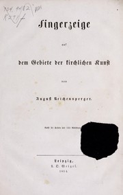 Cover of: Fingerzeige auf dem Gebiete der kirchlichen Kunst