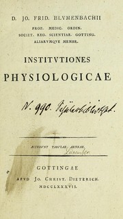 Cover of: Institutiones physiologicae ...
