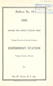 Cover of: Saving the sweet potato crop