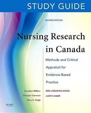 Cover of: Study Guide For Nursing Research In Canada Methods And Critical Appraisal For Evidencebased Practice