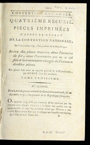 Cover of: ... Pie  ces imprime es d'apre  s le de cret de la Convention nationale, du 5 de cembre 1792, l'an premier de la Re publique
