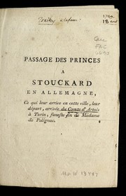 Cover of: Passage des princes a Stouckard en Allemagne