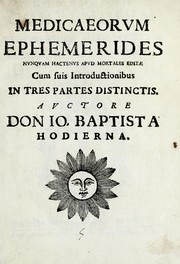 Cover of: Menologiae Iovis compendivm, sev, Ephemerides medicaeorvm ad Ferdinandvm bis Magnvm, Hetrvriae dvcem