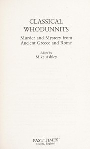 Cover of: Classical Whodunnits: Murder and Mystery from Ancient Greece and Rome