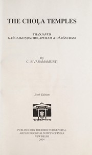 Cover of: The Choḷa temples