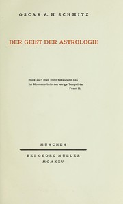 Cover of: Der Geist der Astrologie