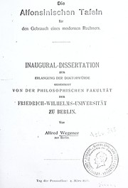 Cover of: Die Alfonsinischen Tafeln für den Gebrauch eines modernen Rechners