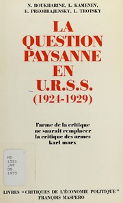 Cover of: La Question paysanne en U.R.S.S. de 1924 à 1929