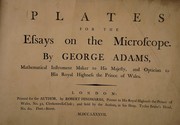 Cover of: Plates for the essays on the microscope