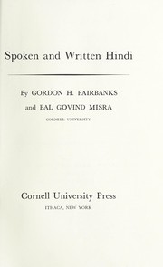 Cover of: Spoken and written Hindi