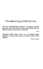 best books about Relativity The Meaning of Relativity