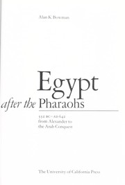 Cover of: Egypt after the pharaohs, 332 BC-AD 642