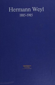 Cover of: Hermann Weyl: 1885-1985