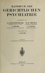 Cover of: Handbuch der gerichtlichen Psychiatrie