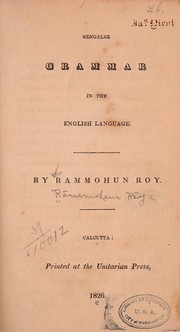 Cover of: Bengalee grammar in the English language