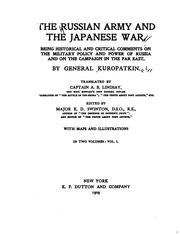 Cover image for The Russian Army and the Japanese War