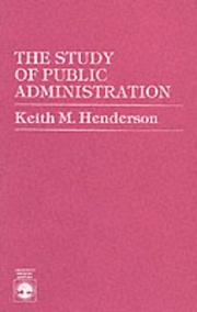 Cover of: The study of public administration