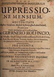 Cover of: Disputatio medica inauguralis de suppressione mensium ...