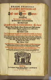 Cover of: Erasmi Francisci Ost- und west-indischer wie auch sinesischer Lust- und Stats- Garten