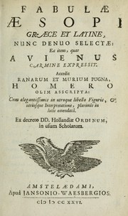 Cover of: Fabulae Aesopi graece et latine, nunc denuo selectae