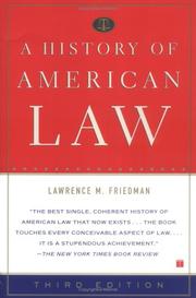 Cover of: A history of American law