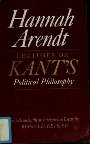 Cover of: Lectures on Kant's political philosophy