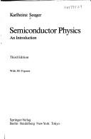 Cover of: Semiconductor physics