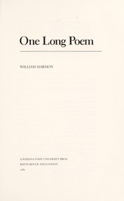 Cover of: One long poem