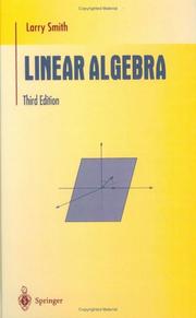 Cover of: Linear algebra