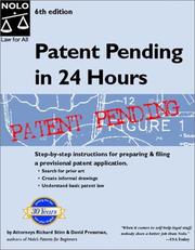 Cover of: Patent pending in 24 hours